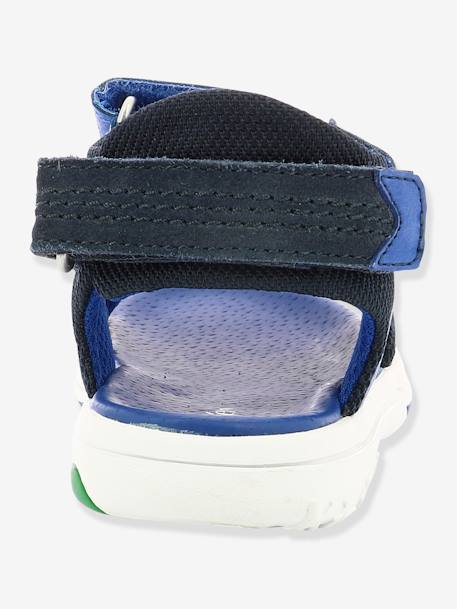 Leren jongenssandalen Plane KICKERS® DONKERBLAUW+ROOD MARINEBLAUW - vertbaudet enfant 