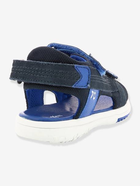 Leren jongenssandalen Plane KICKERS® DONKERBLAUW+ROOD MARINEBLAUW - vertbaudet enfant 