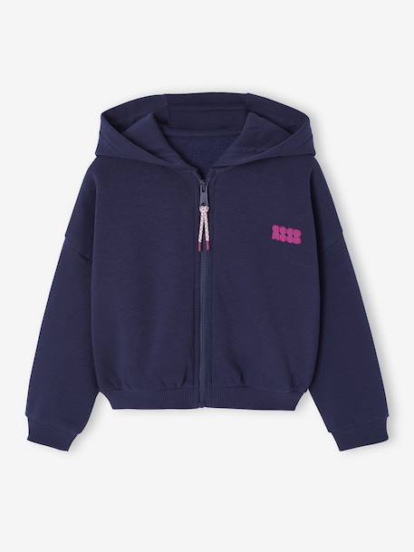 Fille-Pull, gilet, sweat-Sweat-Sweat court zippé fille