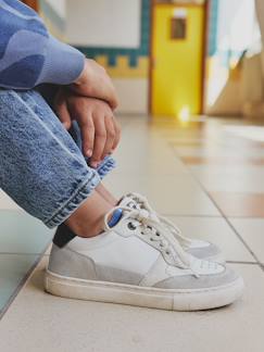 Baskets enfant garçon cuir lacets élastiqués et zippées  - vertbaudet enfant