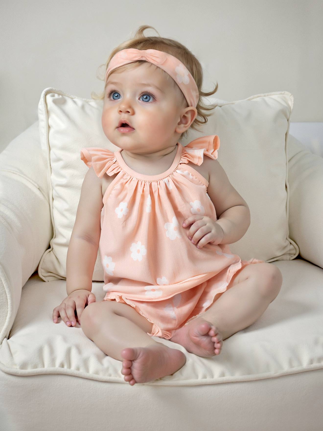 Vertbaudet Set Tanktop Met Print + Short + Haarband Voor Meisjes Lichtroze