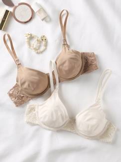 Vêtements de grossesse-Lingerie-Soutien-gorge-Lot de 2 soutiens-gorge en microfibre et dentelle grossesse et allaitement