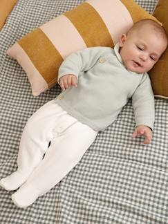 Baby-Babypakje 3-delige set in effen tricot vestje + babyslaappakje + body