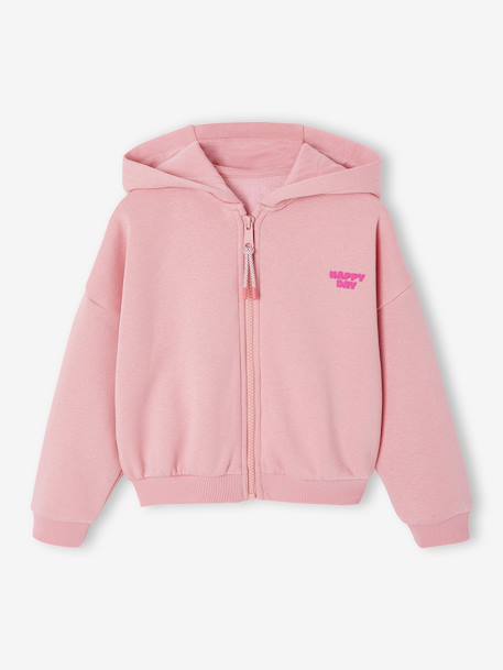 Fille-Pull, gilet, sweat-Sweat-Sweat court zippé fille