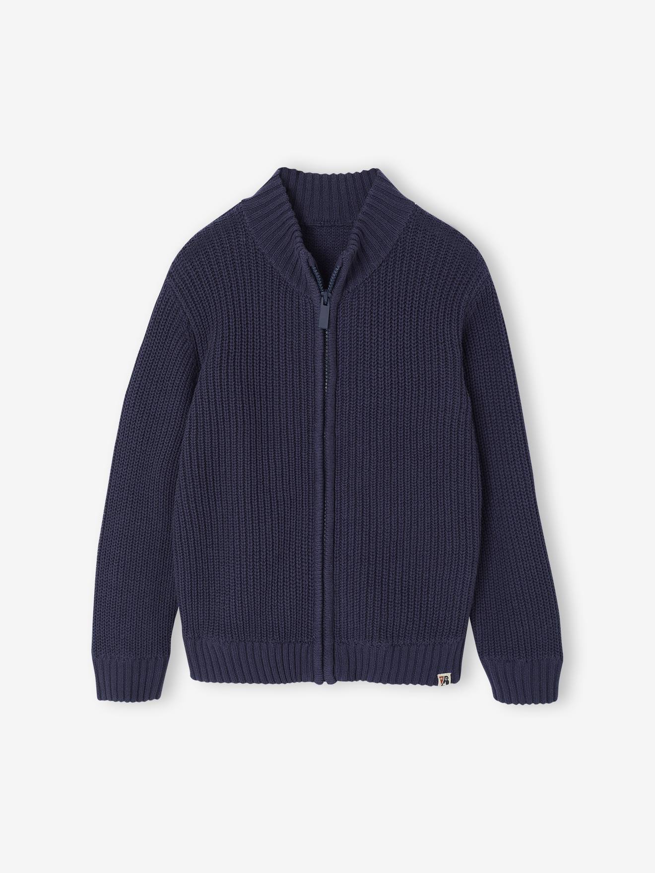 Vertbaudet Vestje Met Opstaande Kraag En Lange Mouwen Voor Jongens Marineblauw
