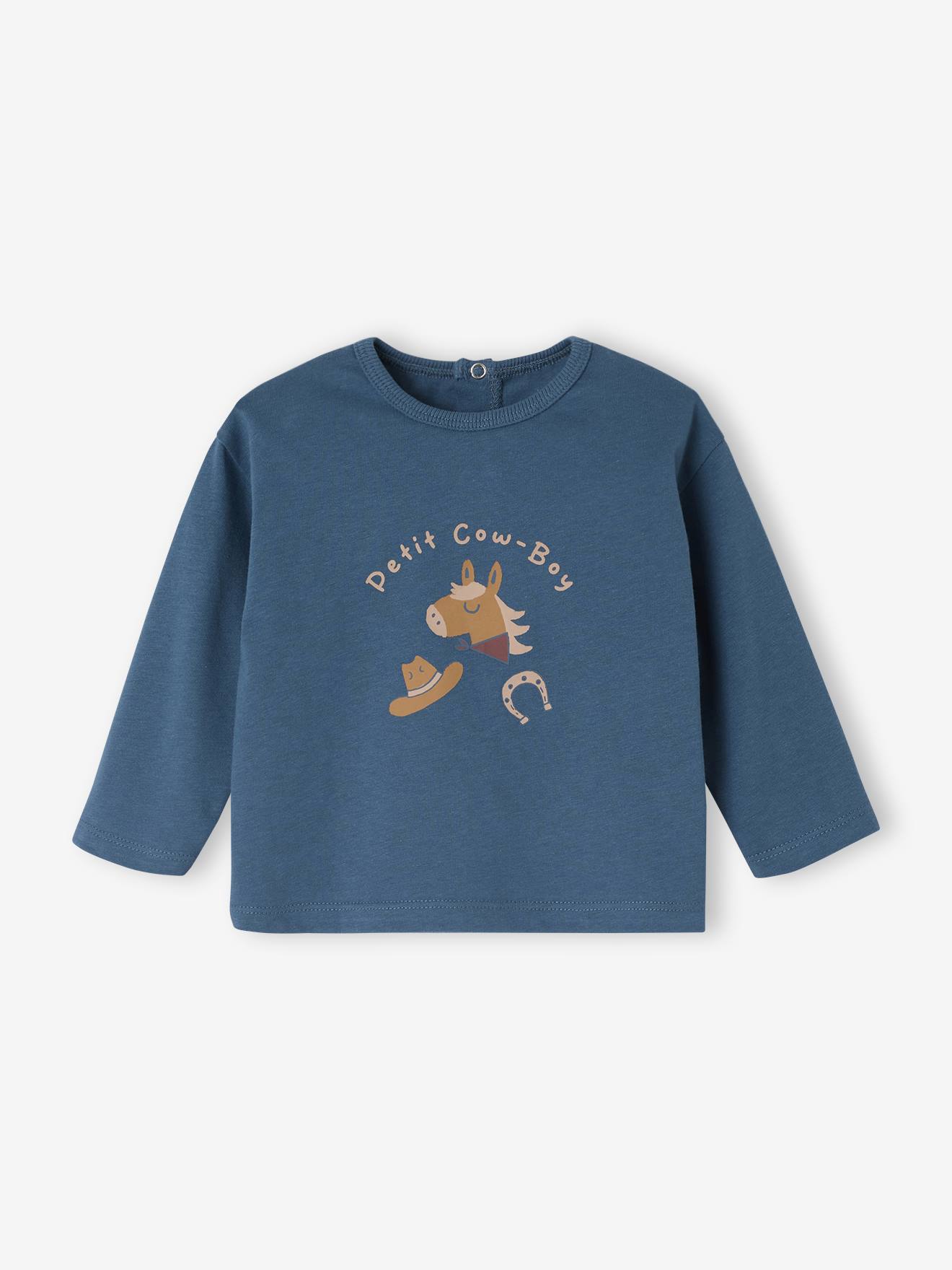 Vertbaudet T-shirt Baby Lange Mouwen Groenblauw