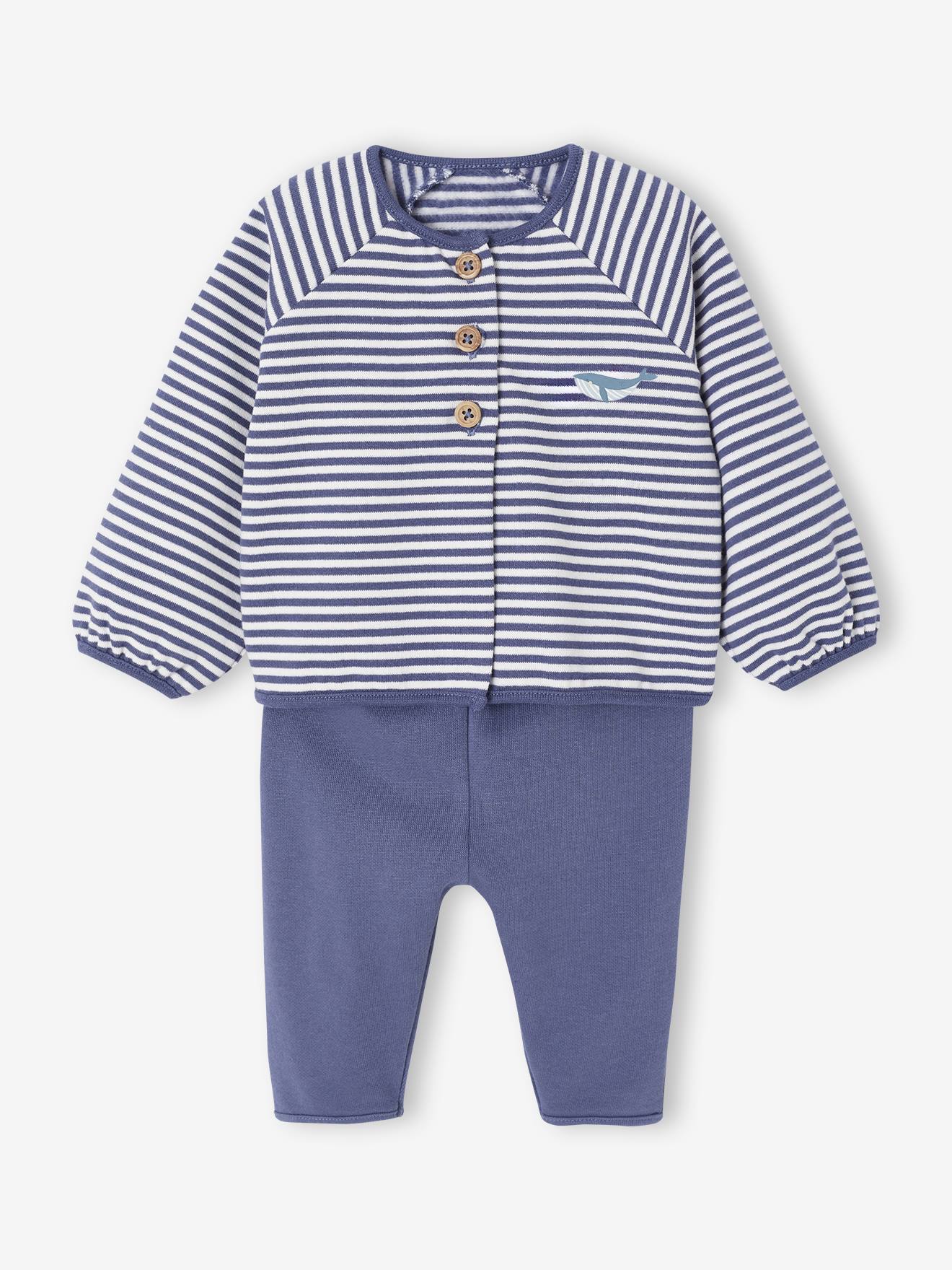 Vertbaudet Gewatteerde Babypakje Vestje + Broek Blauw