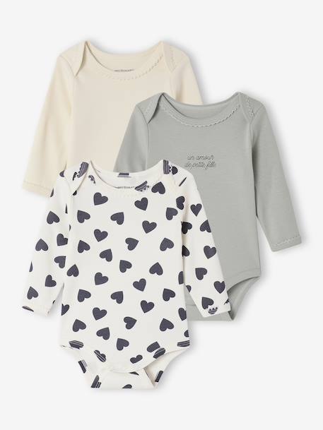 Bébé-Lot de 3 bodies naissance avec ouverture américaine
