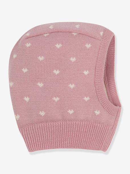 Bébé-Cagoule bébé coeurs en laine et coton