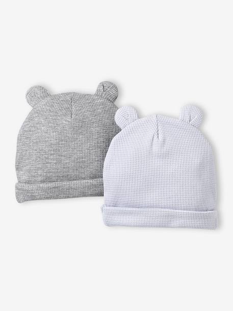 Bébé-Lot de 2 bonnets naissance à oreilles d'ours