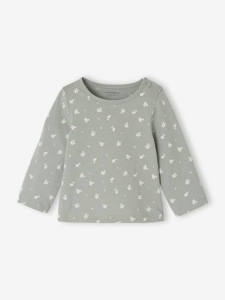 Lot de 2 T-shirts bébé Basics manches longues noisette+vert sauge - vertbaudet enfant 