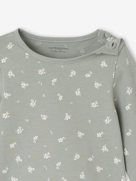 Lot de 2 T-shirts bébé Basics manches longues noisette+vert sauge - vertbaudet enfant 