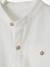 Chemise col Mao en coton/lin garçon manches retroussables BLANC+bleu ciel+Bleu moyen+vert - vertbaudet enfant 