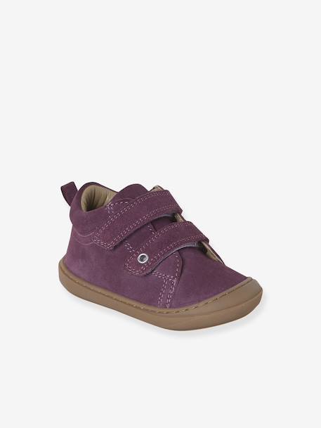Zachte lederen baby-slofjes voor de eerste stapjes beige, bedrukt+blauw, bedrukt+brons+goud+goudgeel+groen, bedrukt+oudroze+roze (poederkleur)+roze, bedrukt+rozen+turquoiseblauw+veel roze+zachtpaars - vertbaudet enfant 