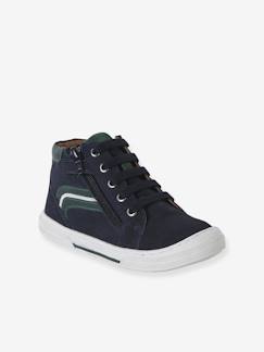 Chaussures enfant garçon cuir montantes zippées et lacées  - vertbaudet enfant