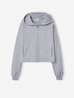 -Korte sweater met rits en capuchon voor meisjes JONEN