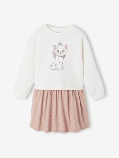 Jurk van twee materialen DISNEY ANIMALS® Marie de Aristokatten  - vertbaudet enfant