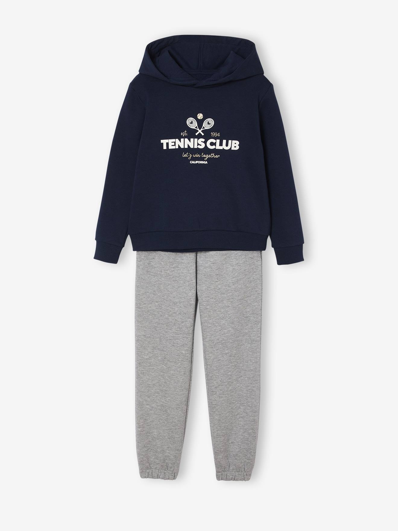 Vertbaudet Sportieve Set Met Sweater Met Capuchon En Joggingbroek Voor Meisjes Marineblauw