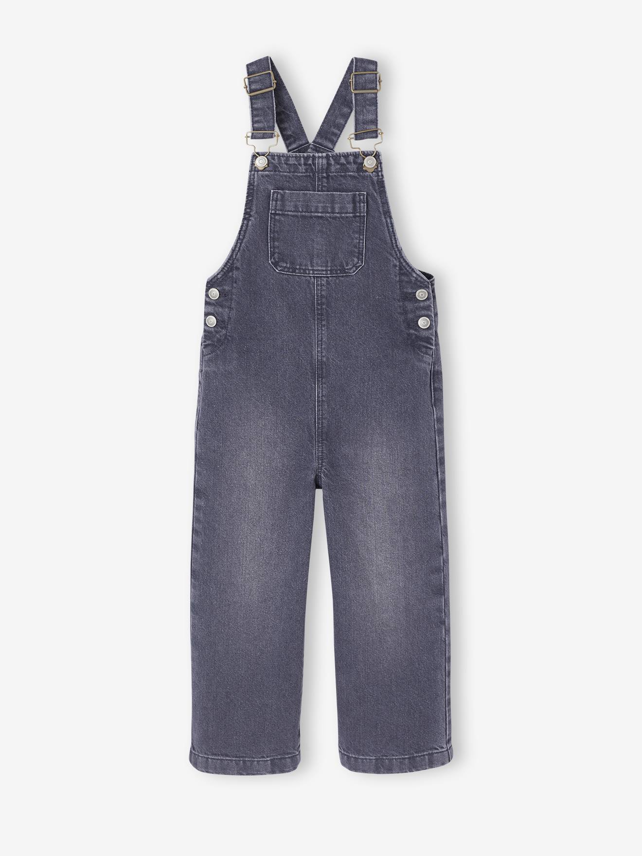 Vertbaudet Wijde Salopet Van Jeans Voor Meisjes Zwart Denim