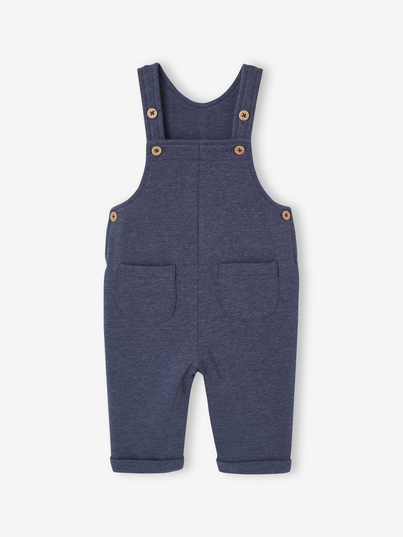 Vertbaudet Salopet Babypakje In Velours Gemêleerd Blauw