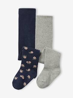 Baby-Sokken, kousen-Set van 2 panty's voor babymeisjes, effen en met bloemmotieven