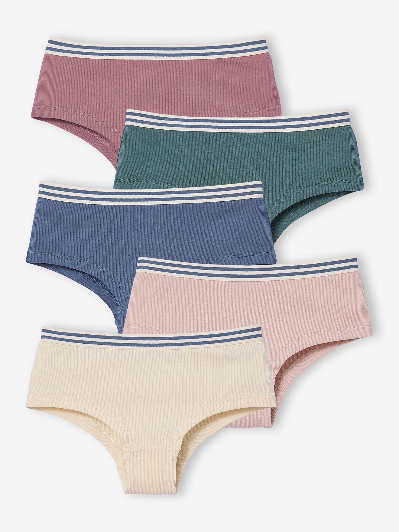 Set Van 5 Effen Shorty's Voor Meisjes Jonen Ecru