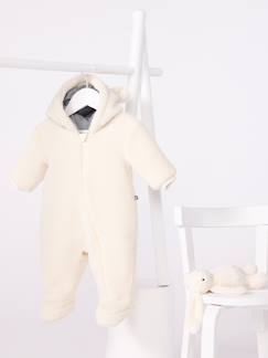 Combipilote bébé en sherpa avec oreilles et doublée milleraies  - vertbaudet enfant