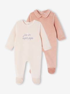 Bébé-Pyjama, surpyjama-Lot de 2 pyjamas bébé fille en velours