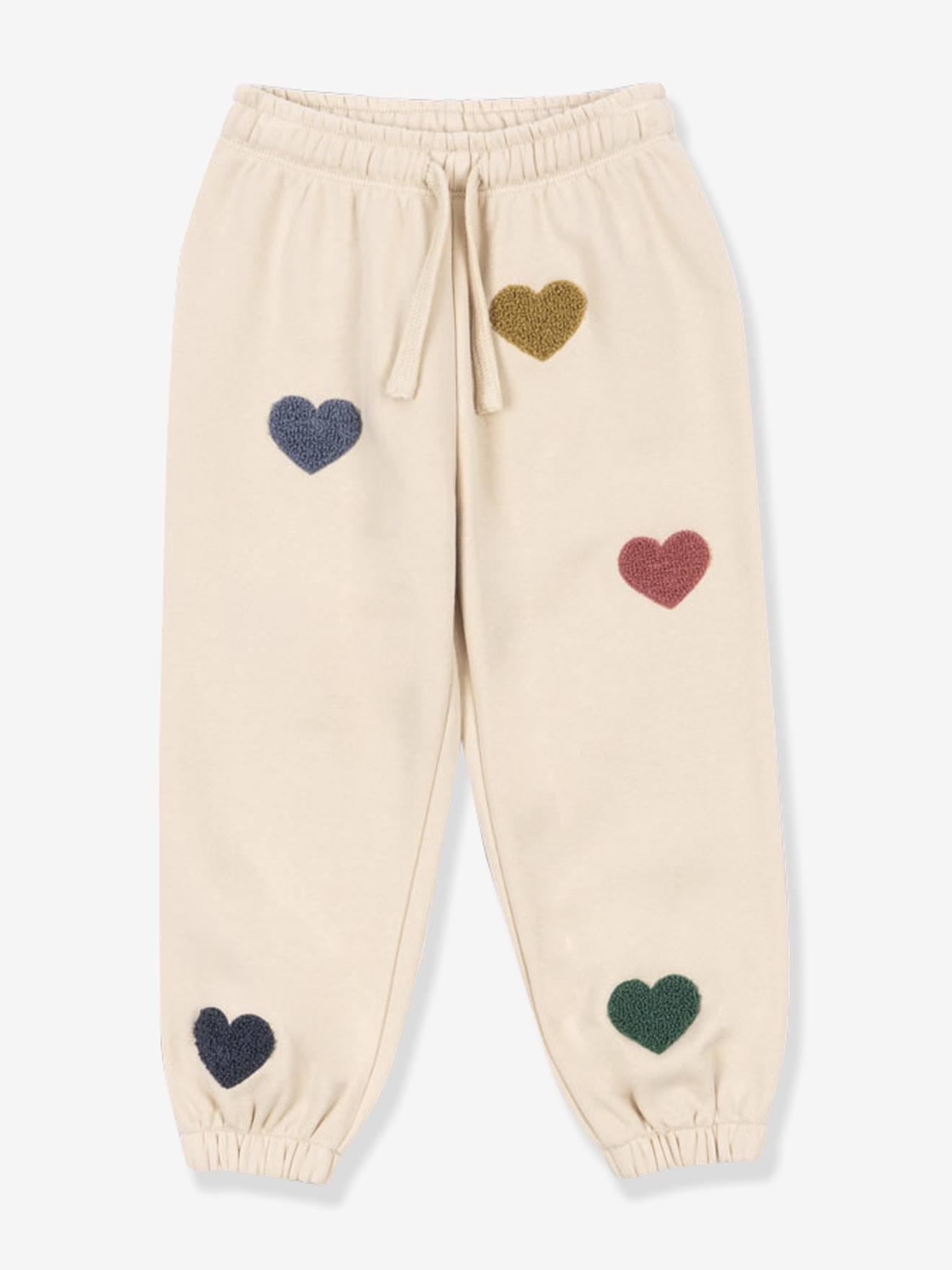 Broek van velours met hartjesmotieven KONGES SLOJD beige