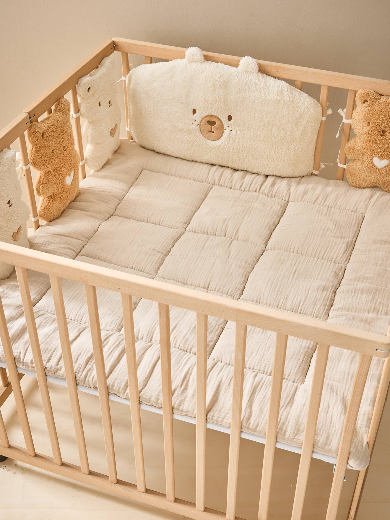Vertbaudet Bedbumper / Parkomtrek Kussens Petit Ours Vanille