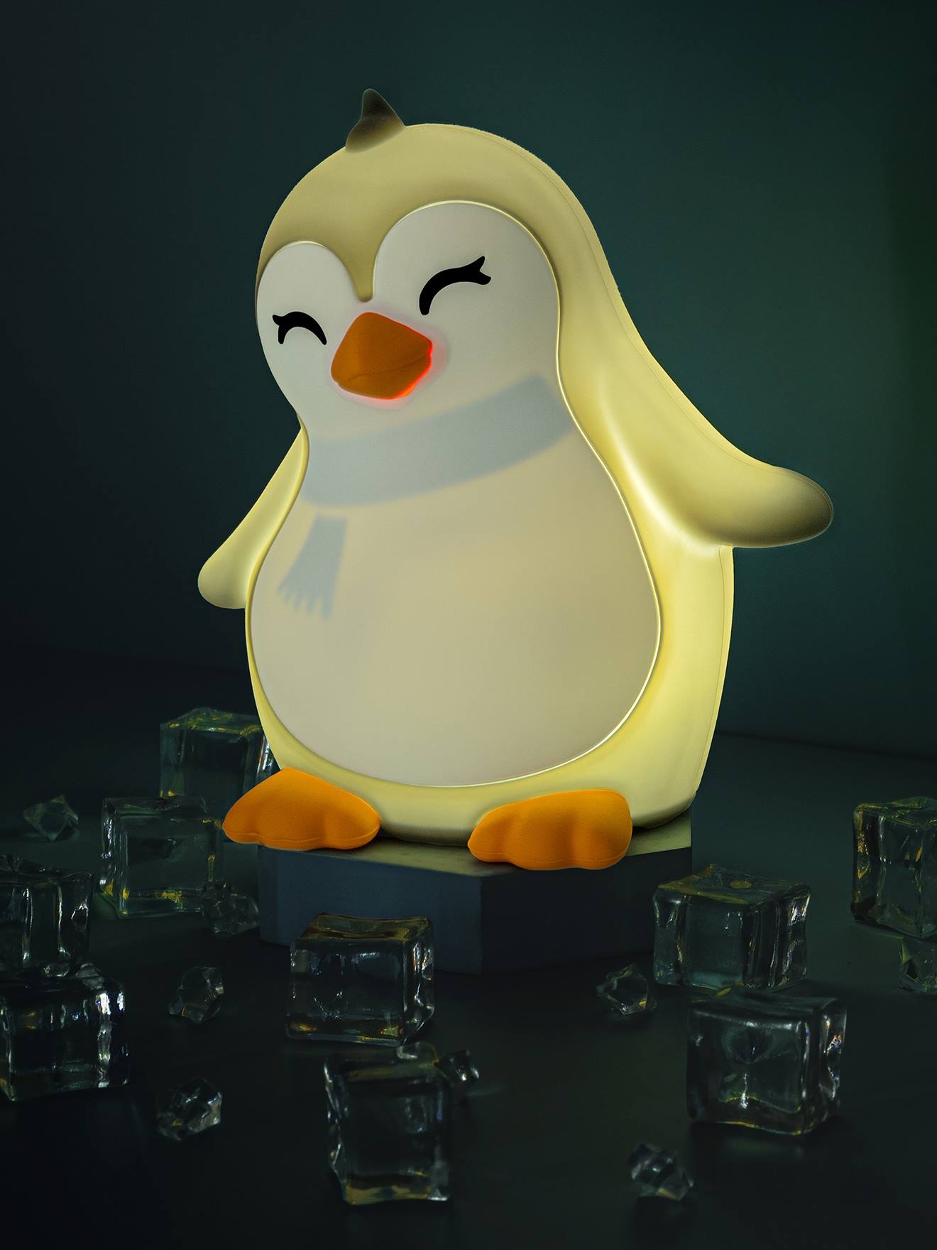 Dhink Nachtlampje Ping De Pinguïn, Zacht En Oplaadbaar Via Usb Wit