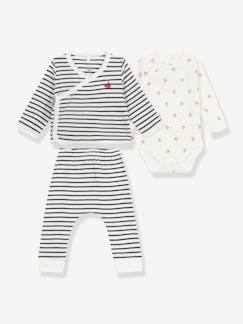 -Babyset 3-delig voor baby's, gemengd, van katoen PETIT BATEAU