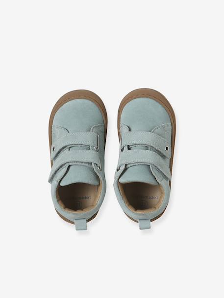 Zachte lederen baby-slofjes voor de eerste stapjes beige, bedrukt+blauw, bedrukt+brons+goud+goudgeel+groen, bedrukt+oudroze+roze (poederkleur)+roze, bedrukt+rozen+turquoiseblauw+veel roze+zachtpaars - vertbaudet enfant 