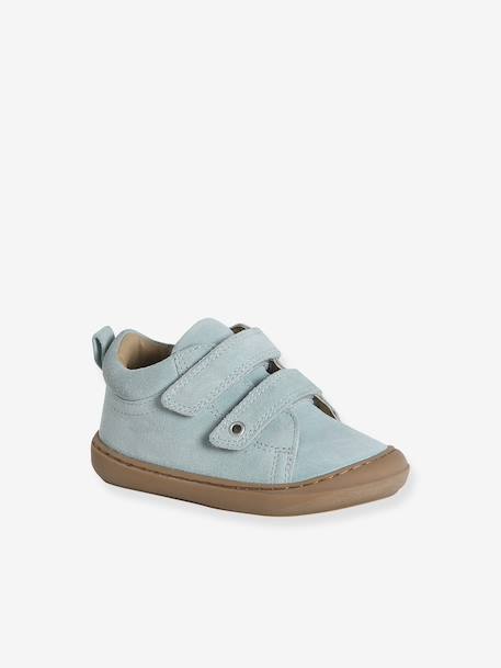 Zachte lederen baby-slofjes voor de eerste stapjes beige, bedrukt+blauw, bedrukt+brons+goud+goudgeel+groen, bedrukt+oudroze+roze (poederkleur)+roze, bedrukt+rozen+turquoiseblauw+veel roze+zachtpaars - vertbaudet enfant 