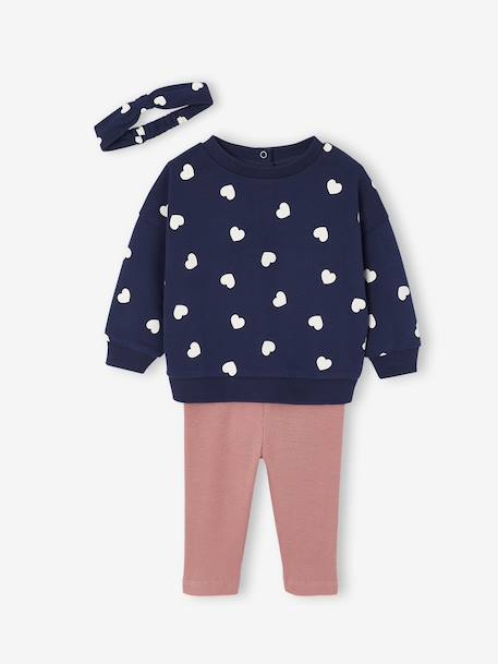 Bébé-Ensemble bébé fille 3 pièces sweat + legging + bandeau personnalisable 