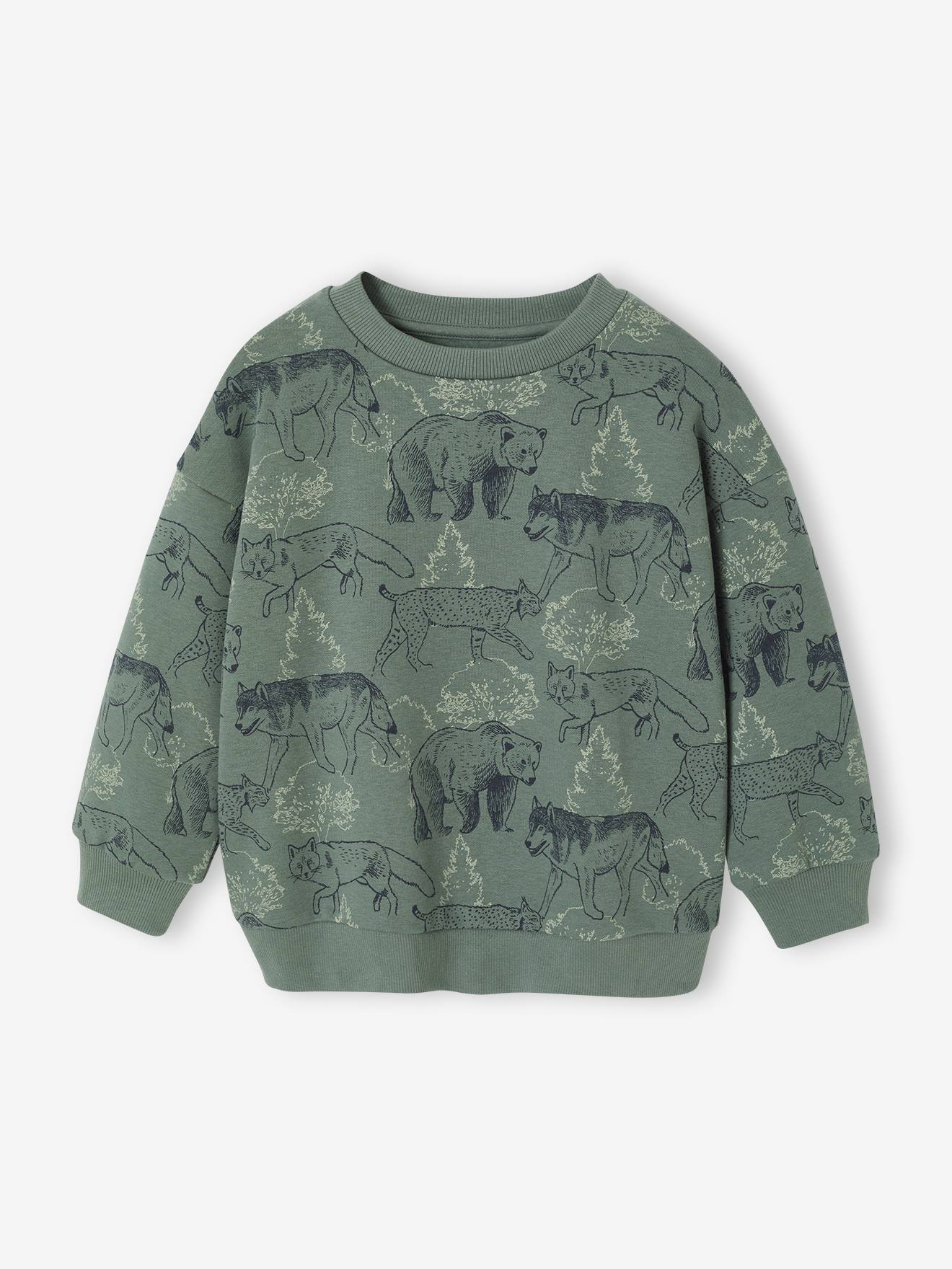 Vertbaudet Sweater Met Print Voor Jongens Saliegroen