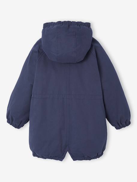 Parka fille à capuche doublée imitation fourrure bois de rose+camel+marine+noir+prune+vert foncé - vertbaudet enfant 