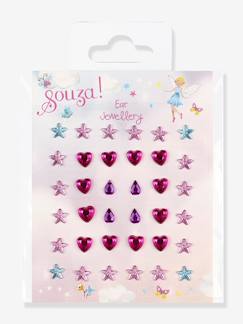 2 paires de boucles d'oreilles autocollantes 3D avec strass, pour fille 2 paires de boucles d'oreilles autocollantes 3D avec strass, pour fille