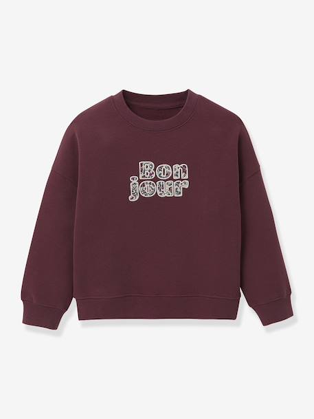 Fille-Sweat fille à message coton biologique