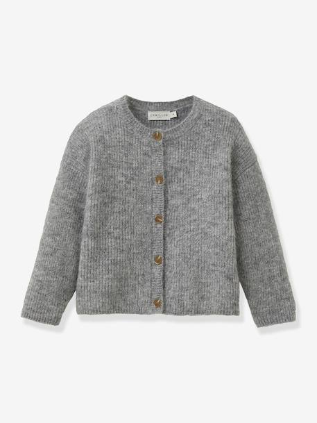 Fille-Cardigan fille avec laine et mohair