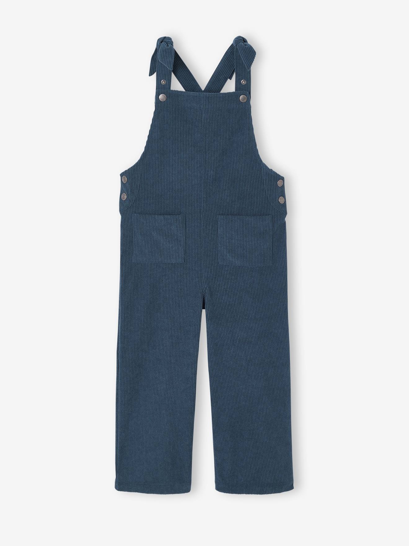 Vertbaudet Salopet Van Fluweel / Velours Met Fleece-effect En Wijde Pijpen Voor Meisjes Dennen