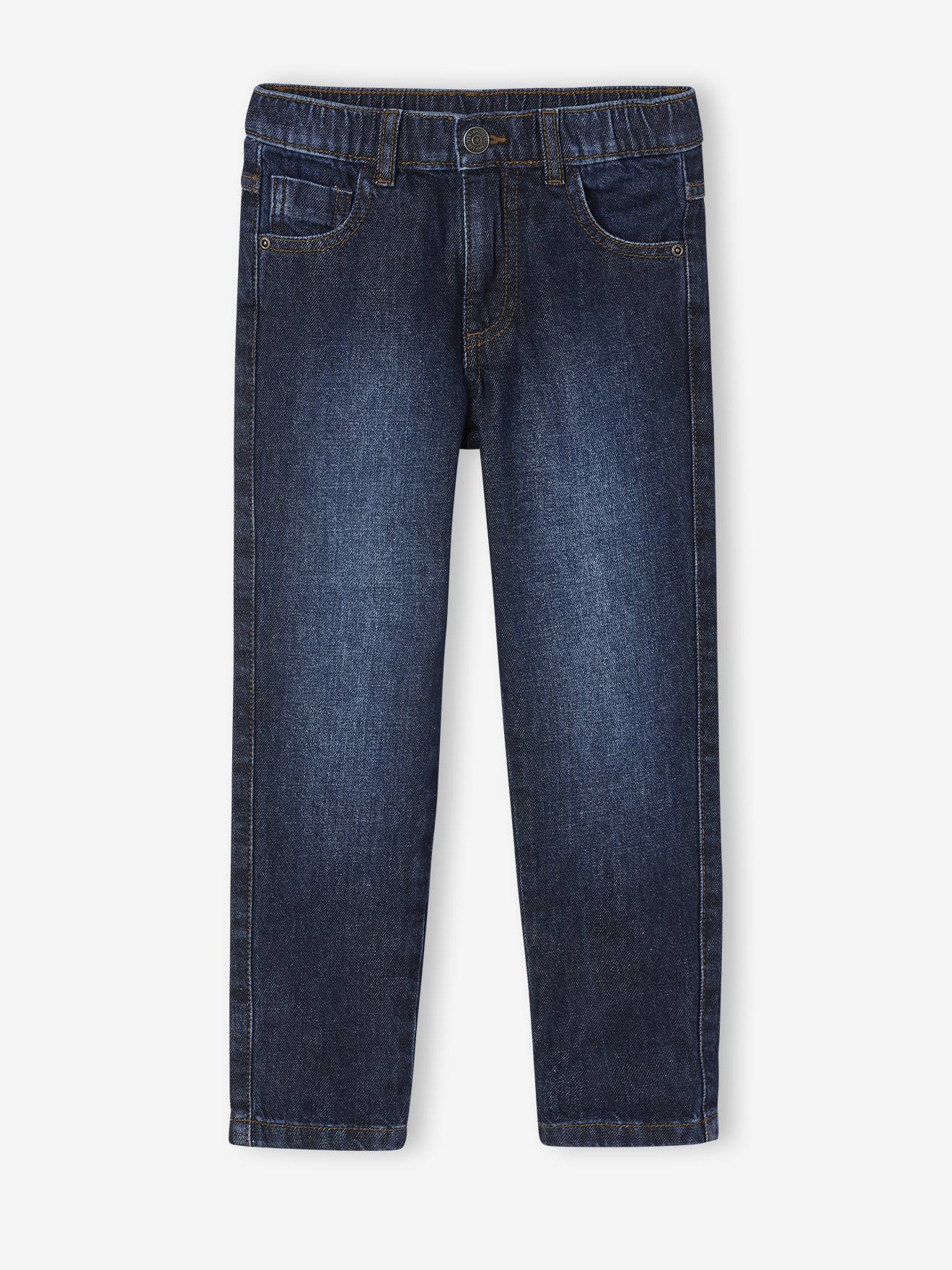 Vertbaudet Elastische En Verstelbare Jeans Met Wijde Pijpen Ongewassen Denim