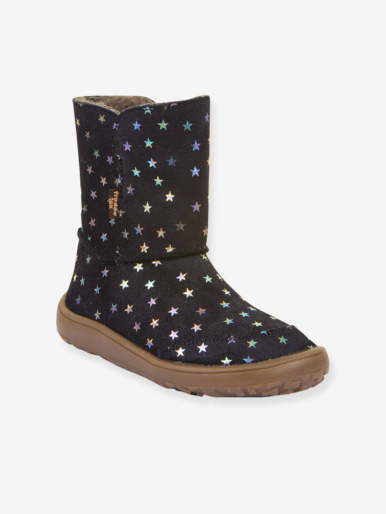 Blotevoetenlaarzen voor meisjes BAREFOOT TEX SUEDE Froddo nachtblauw