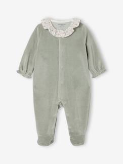 Bébé-Pyjama, surpyjama-Pyjama bébé fille velours collerette imprimée