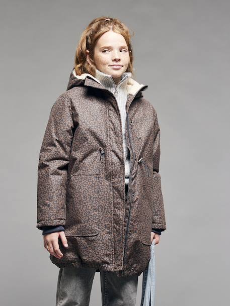 Fille-Parka fille léopard doublée sherpa