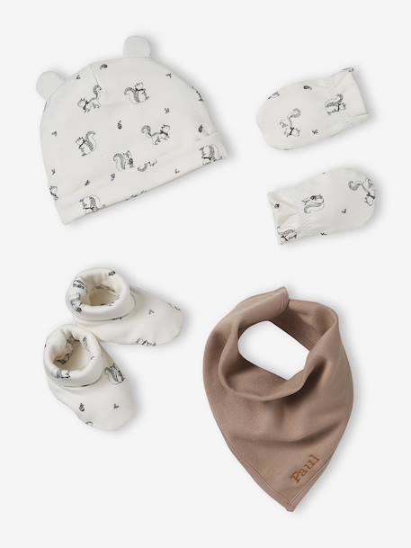 Bébé-Ensemble bonnet, moufles, foulard et chaussons bébé