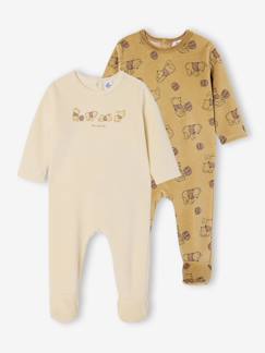 Set van 2 Disney® WINNIE L'OURSON babyslaappakjes van fluweel / velours  - vertbaudet enfant