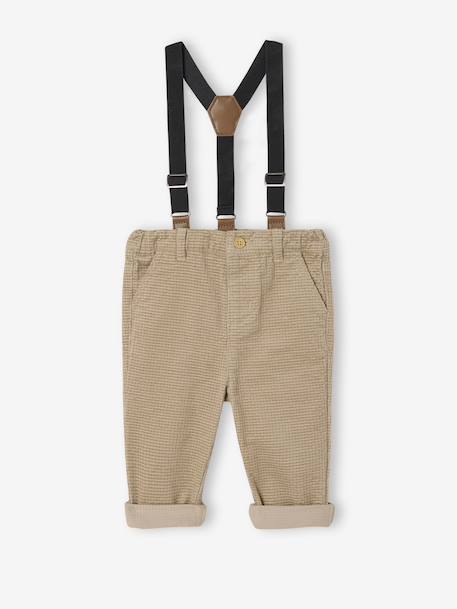 Bébé-Pantalon bébé en velours avec bretelles amovibles