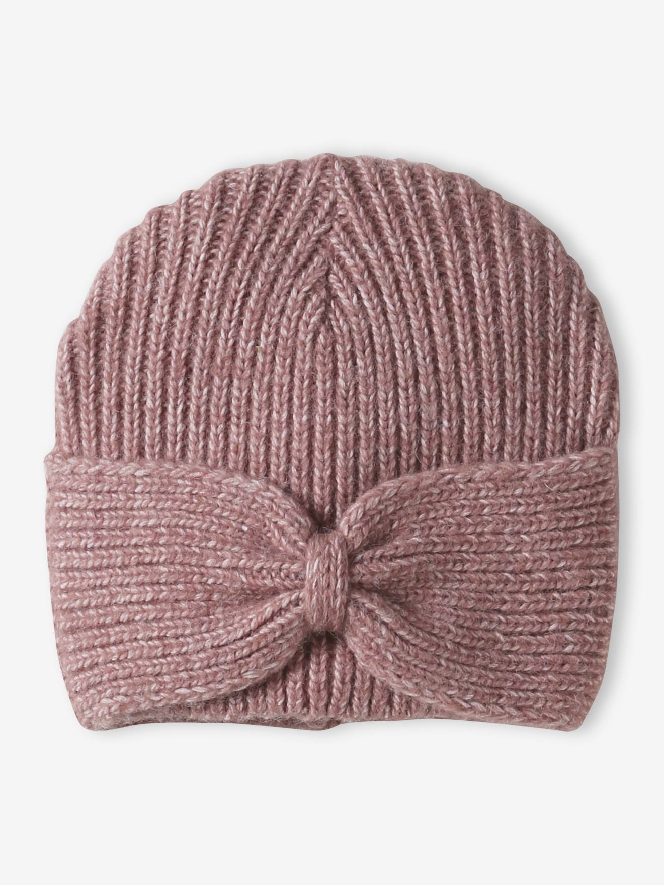Ensemble bébé bonnet, snood et moufles coeurs beige doré Vertbaudet
