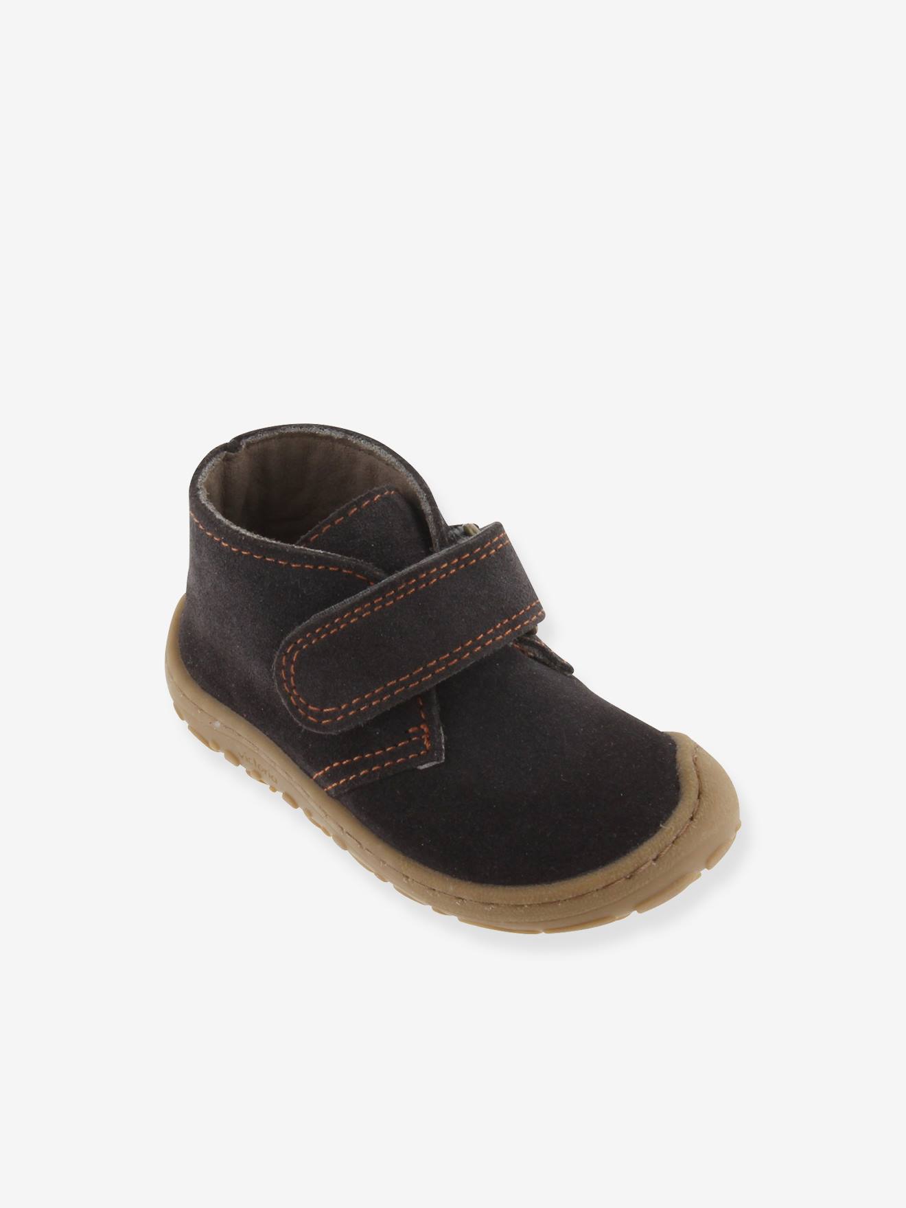 Bosco Barefoot hoge schonen met klittenband VICTORIA antraciet